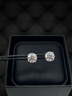 4 ctw Round Lab Grown Diamond Stud Earrings
