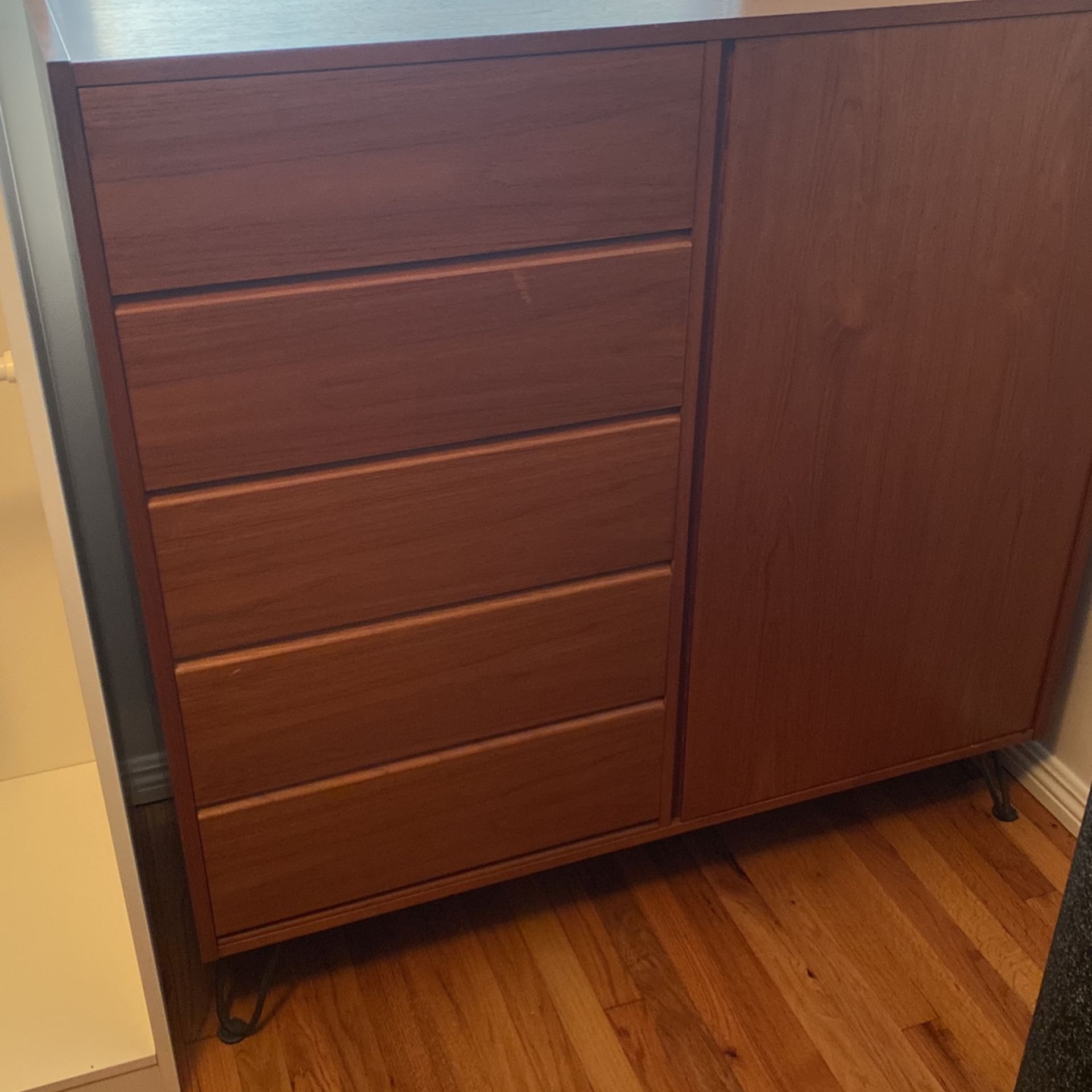 Mid Century Danish Modern Solid Teak Scan Coll Highboy Cabinet Armoire Dresser
