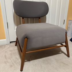 Mid-Century Armless Velvet Accent Chair