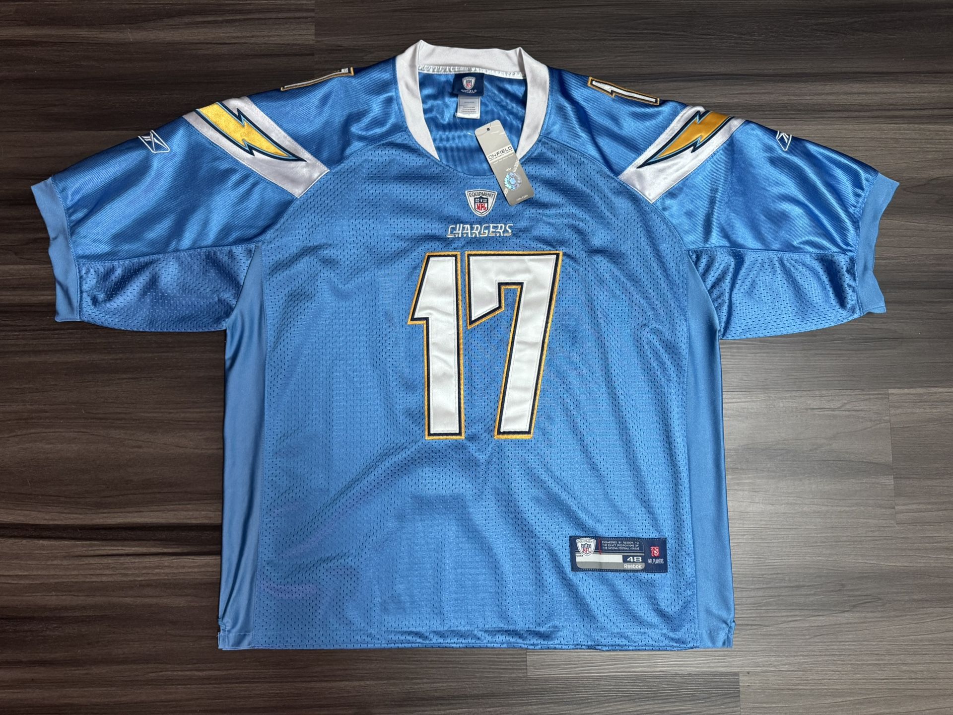Reebok San Diego Chargers Philip Rivers NFL On Field Stitched Jersey Men’s 48 XL 100% authentic. Brand new with tags. This product is a men's XL Re