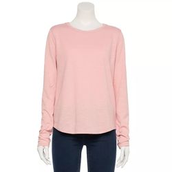 Women's Sonoma Goods For Life Adaptive Everyday Long Sleeve Crewneck T-Shirt tee top lilac L Large