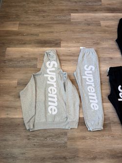 Supreme Gray Hoodie and Sweatpants Set