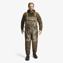 AquaWade Men's Breathable Waders | Lightweight Waterproof Camo Durable Nylon Hu Bibs | Bootfoot Chest Waders with Insulated Boots for size 12 Brand Ne