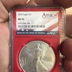Red Core Ms70 2023 Silver Eagle NGC 