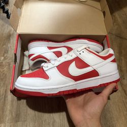 Red Championship Nike Dunk Low Size 9M