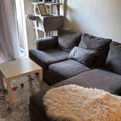 Grey Couch And Ottoman 
