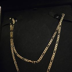 24" gold plated cuban chain necklace 18k stamped