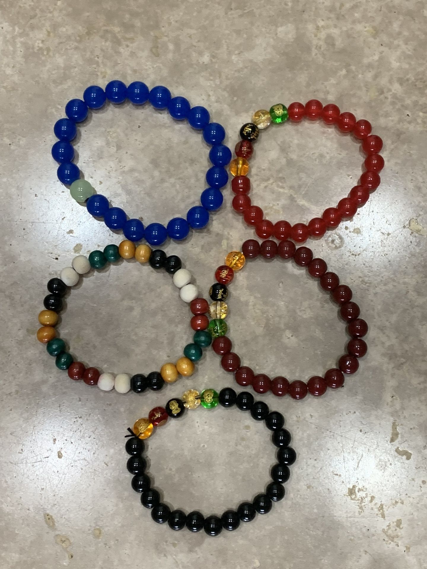 5 NEW Beaded Bracelets