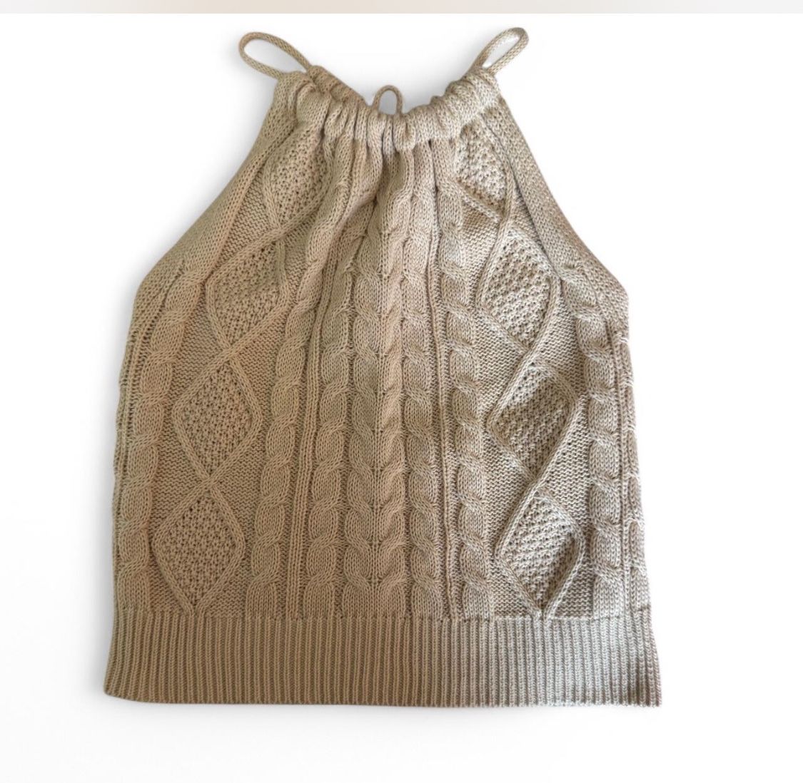Cable knit halter top