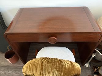 West Elm Statement Knob desk, dark walnut finish