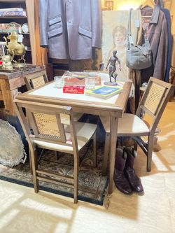 Vintage MCM Stakmore Card Table & Chairs