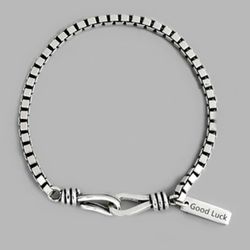 925 stamped sterling silver bracelet GOOD LUCK!