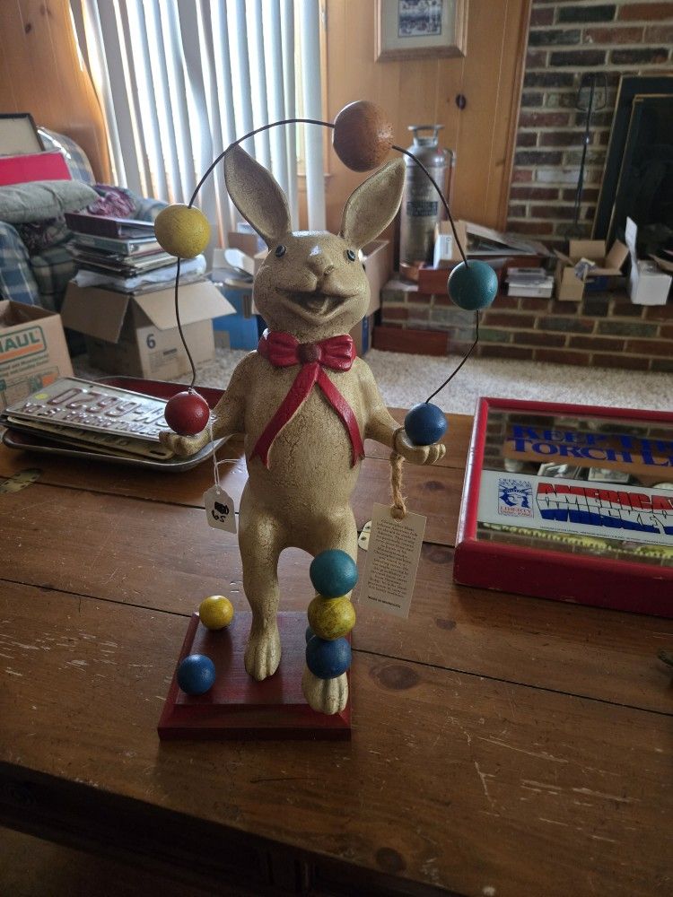Christopher Blake Juggling Rabbit Folk Art