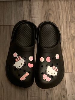 Black Clogs with Hello Kitty Jibbitz