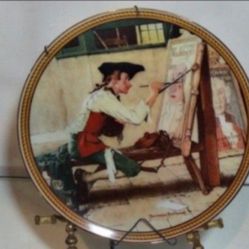 NORMAN ROCKWEL PORCELAIN COLLECTIBLE PLATE 9.5"