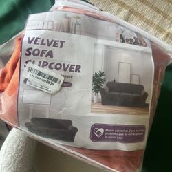 Orange Velvet Couch Cover 
