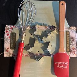 Christmas Cookie Cutters W/ Whisk & Spatula