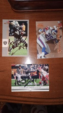 3 Autographed Tyrone Wheatley Cards