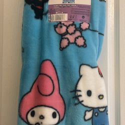 Hello Kitty And Friends Blue Fur Throw 
