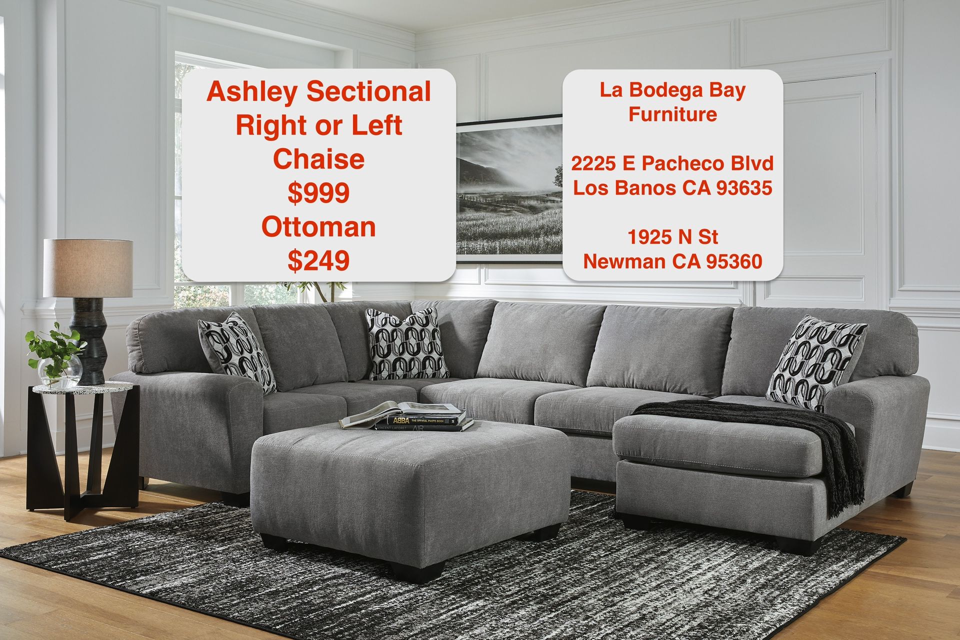 New Ashley Sectional Right or Left Chaise