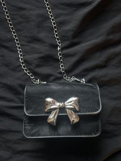 Black velvet bow purse/ wallet 