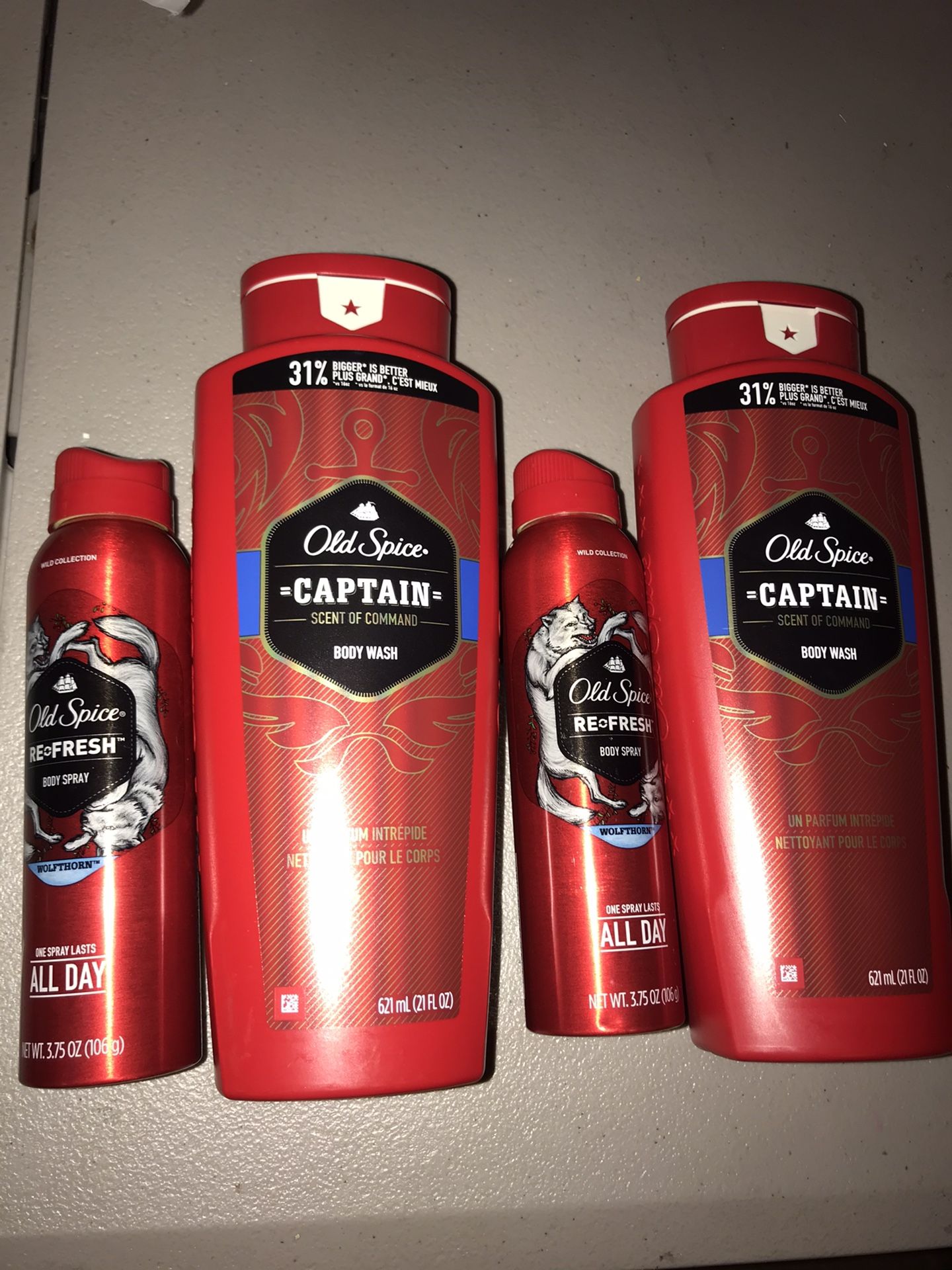 Old spice body wash and spray