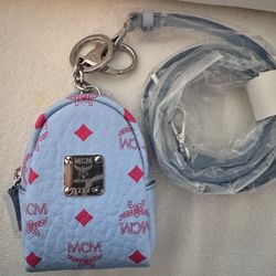 mcm keychain wallet Backpack  blue new never use 