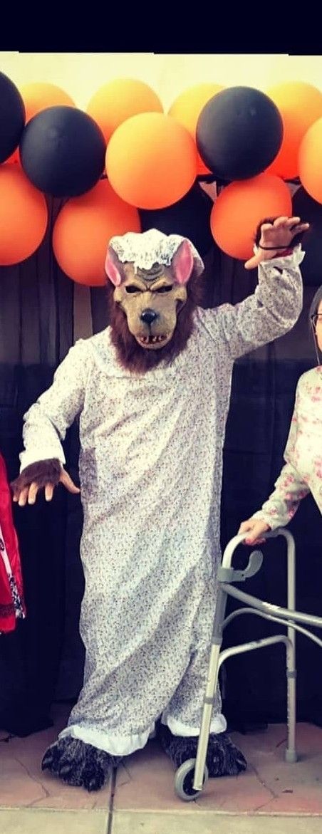 Adult Mens Granny Wolf Costume 