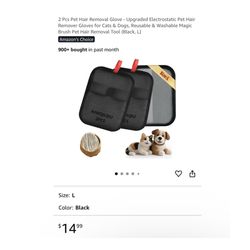 Brand new 2 Pcs Pet Hair Removal Glove - Upgraded Electrostatic Pet Hair Remover Gloves for Cats & Dogs, Reusable & Washable Magic Brush Pet Hair Remo