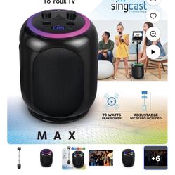 Singing Machine Sing Cast Max Stand-Alone Karaoke Machine, Stand, & LED Lights