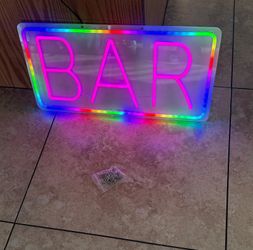 Plastic Indoor And Outdoor LED Lighted Bar Sign  20 X10
