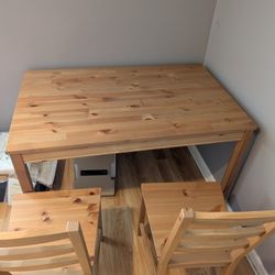 Wooden Table And 4 Chairs 