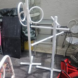 2  LARGE BIRD STANDS  AND OR CLOTHES RACKS $15 EACH 