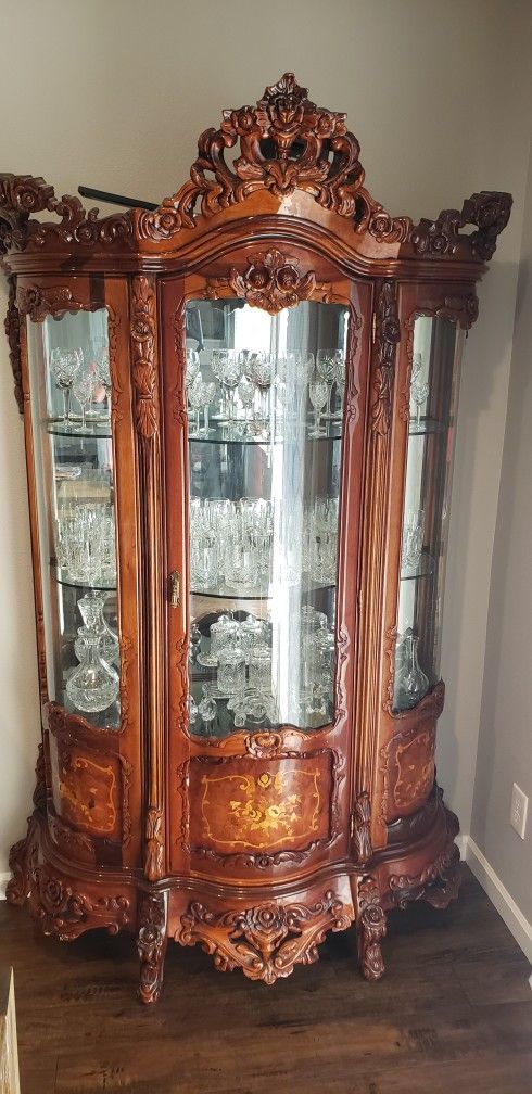 Antique Italy Made Glassware Cabinet