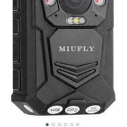 MIUFLY 1296P FHD Body Camera with 2 Inch Display, GPS, Night Vision (32GB)