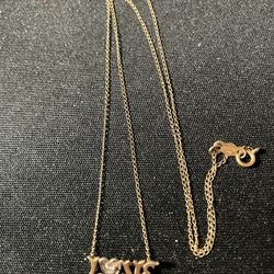 14k LOVE Pendant On Chain