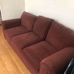 Long Burgundy Couch 