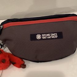 NWT Kipling KI2059 Pria Fanny Pack Hip Waist Bag Nylon Blue Green UN Combo Multi