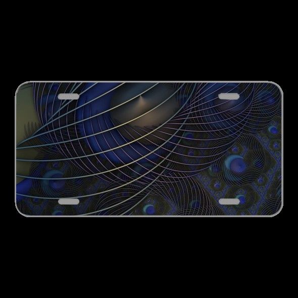 License Plate Novelty Car Front Background Fractal Peacock Pipe