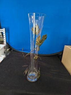 Glass Flower Leaf Vase (23.5 inches)