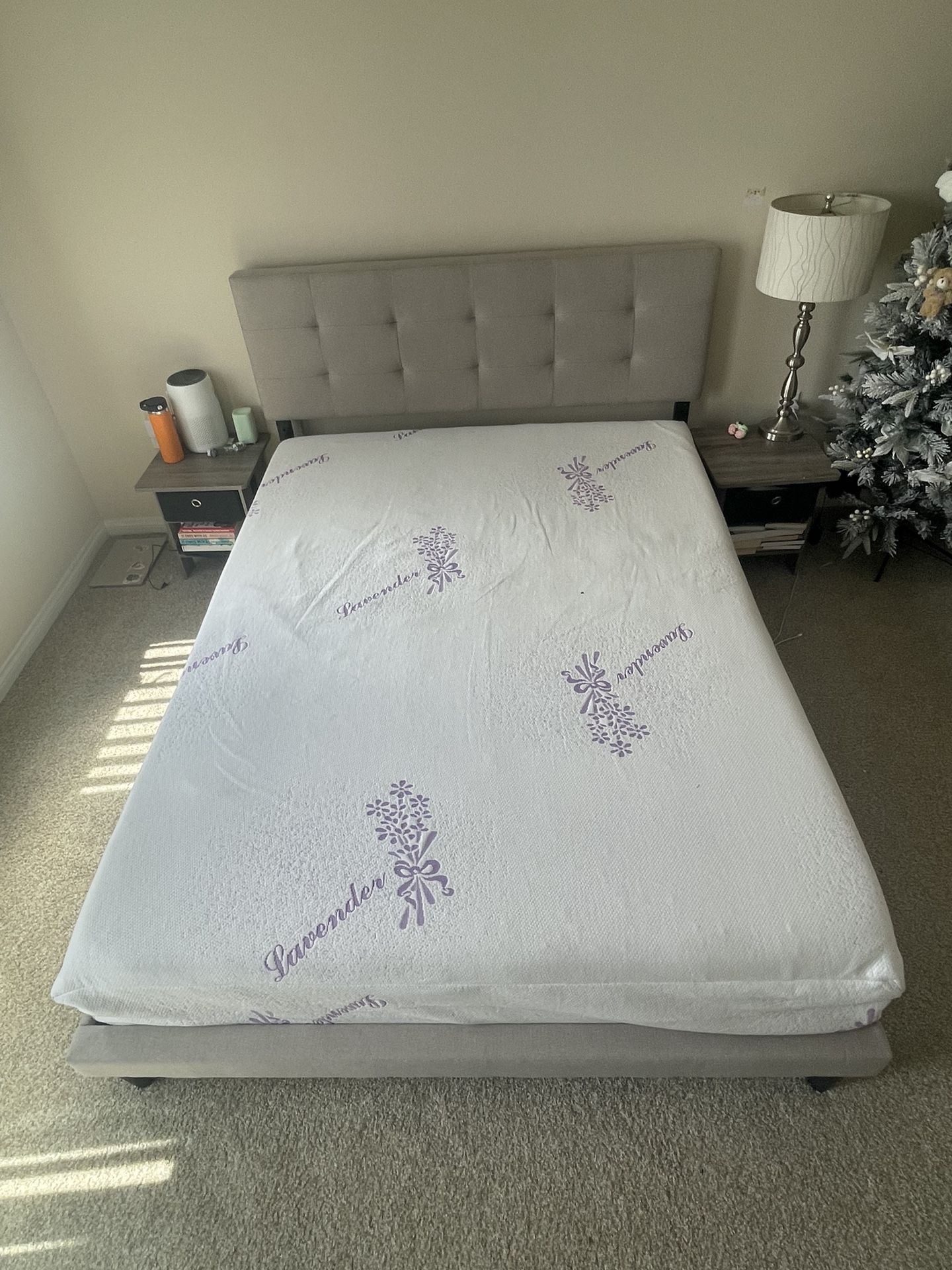 Tulo Lavender Queen Size Mattress 10” + Bed Frame