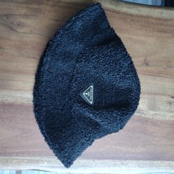 Black Fur Bucket Hat 