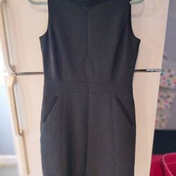 Burberry Dress, Size 8, Dark Grey And Blk