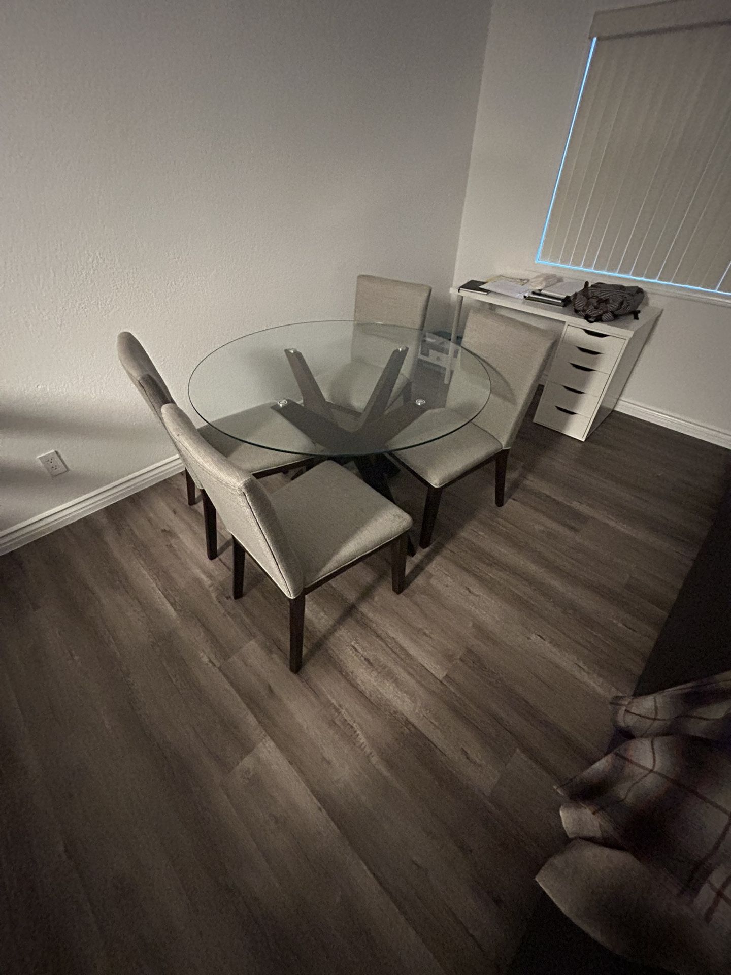 Glass Table With Four Chairs