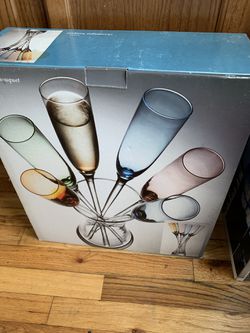 Set of 6 Champagne flutes glasses