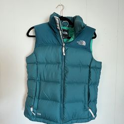 Women’s Blue Green North Face Puffer Vest