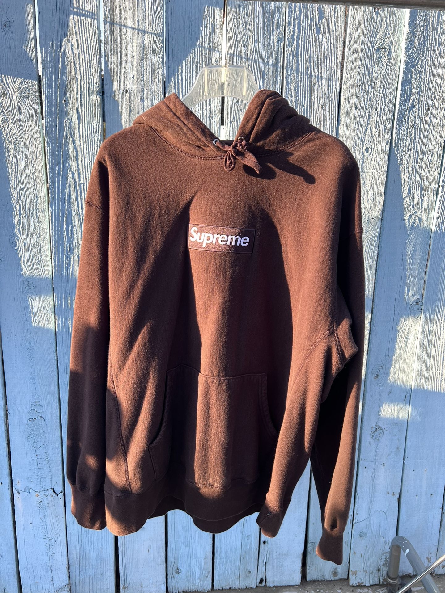 2021 Brown Supreme Box Logo Hoodie