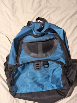 Blue and Black Multi-Pocket Basketball Backpack