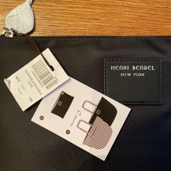 NWT Henri Bendel Signature Reversable Packable Bag Tote in Pouch, Nylon