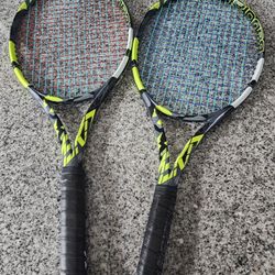 Matched pair of 2023 Babolat Pure Aero 98 racquets